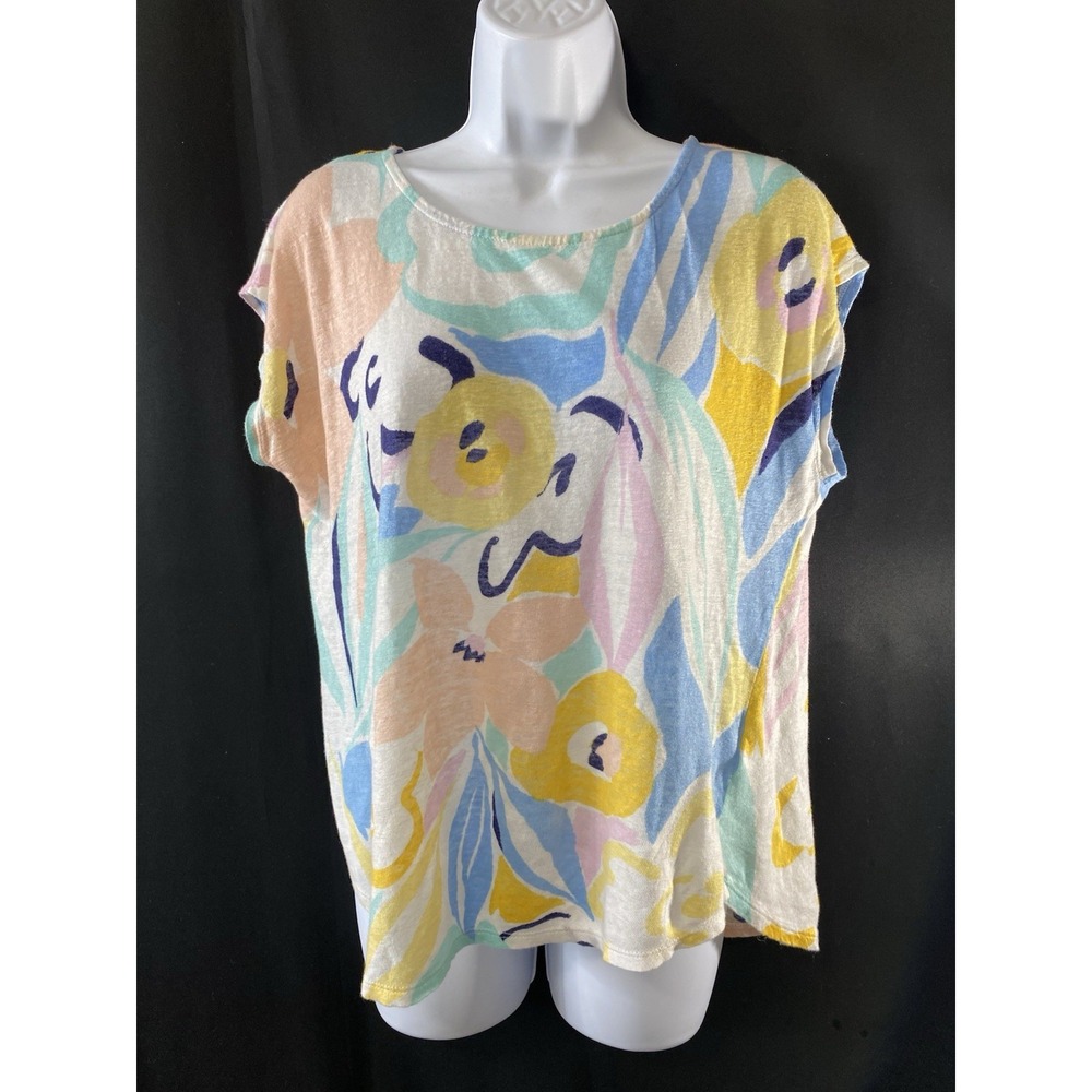 Rachel Zoe Shirt Women Size Large Linen Boho Coastal Beach Resort Lightweight